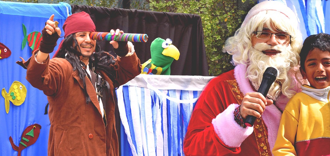 Pirata Jack y Santa en la obra Jack en el Polo Norte